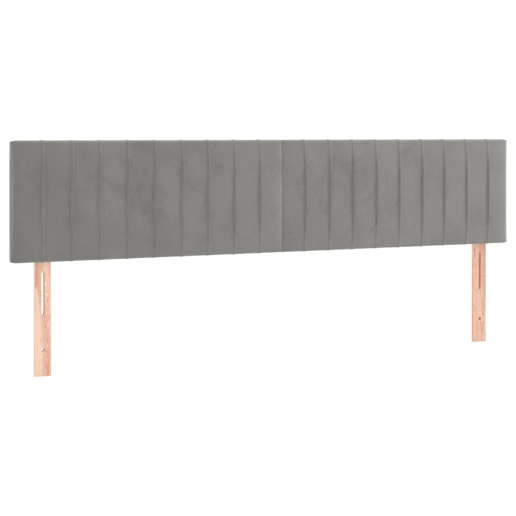Testiera 2 pz-Set di 2 Testata-Testiera Decorativa Grigio Chiaro 90x5x78/88 cm in Velluto 572119