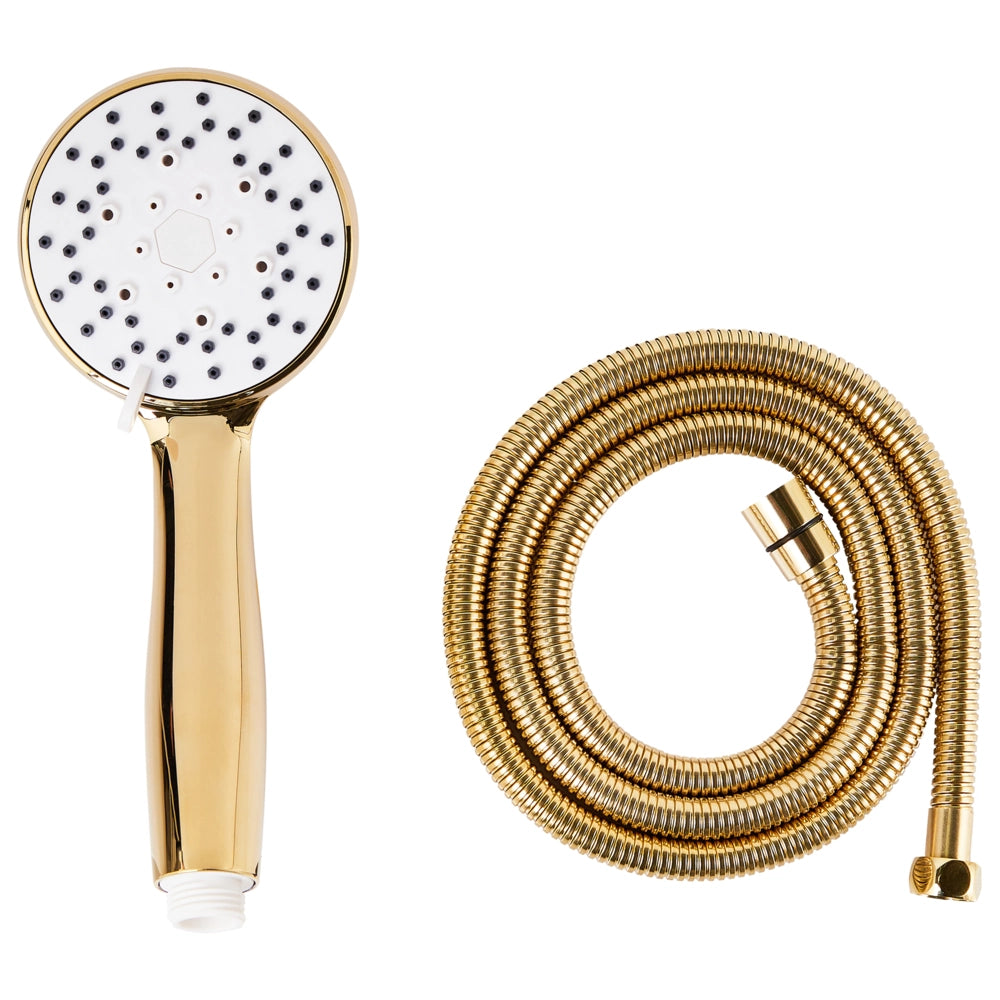 Set doccia con tubo flessibile 3 modalità di spruzzo Metallo oro classico moderno