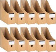 10 contenitori per raccogliere riviste in cartone di Kraft - organizzatore per documenti e cartelle - contenitori per attrezzi da scrivere