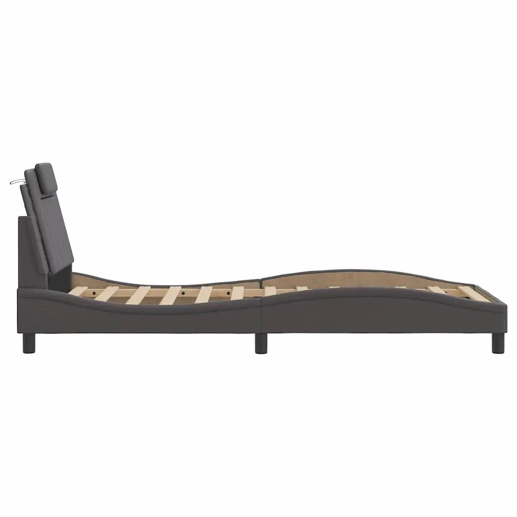 Giroletto Viana senza Materasso-Struttura Letto Crema 80x200 cm in Similpelle