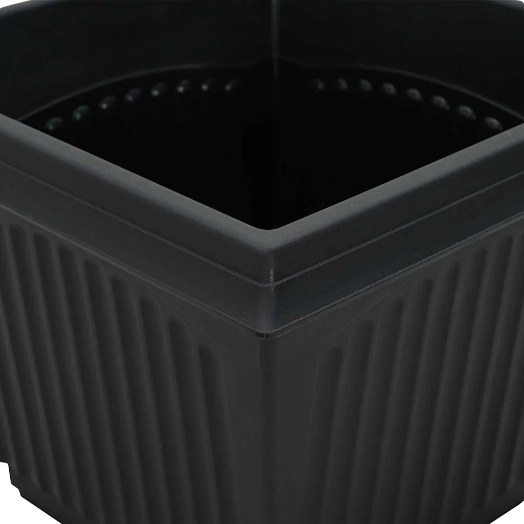 Fioriere | Cassetta per fiori | Vasi per Piante 24 pz Nero 28,5 x 28,5 x 22 cm Plastica