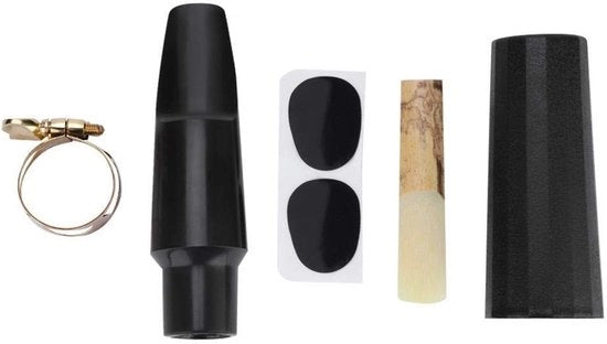 Set di saxofono contralto 5-in-1 - Bocchino - Cappuccio - Lamiere di ottone - Pianali - Strumenti musicali con chiusura metallica - Accessori di saxofono