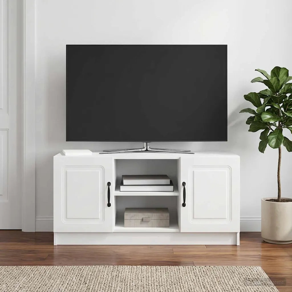 Mobile TV Bianco Lucido 102 x 34,5 x 47 cm Legno ingegnerizzato 895849