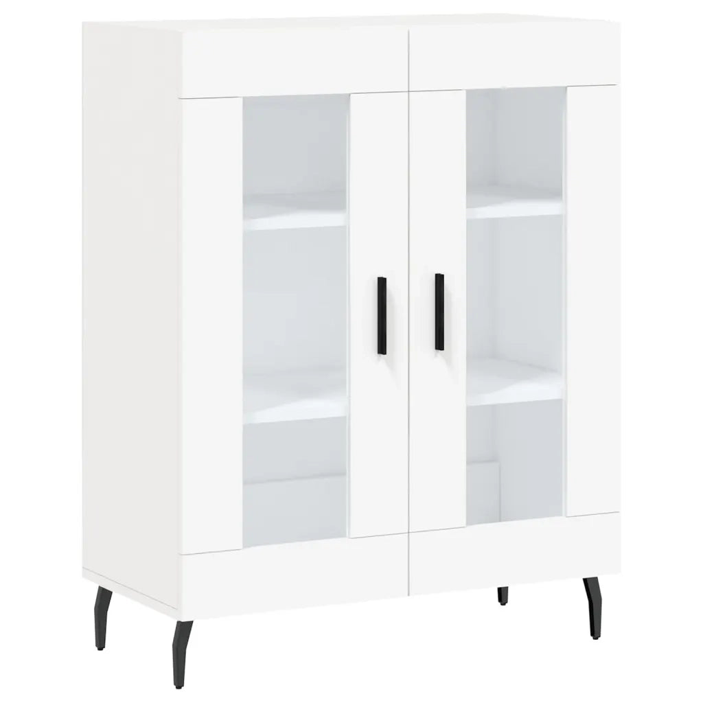 Credenza-Buffet-Armadio da cucina Bianca 69,5x34x180 cm in Legno Multistrato 785084
