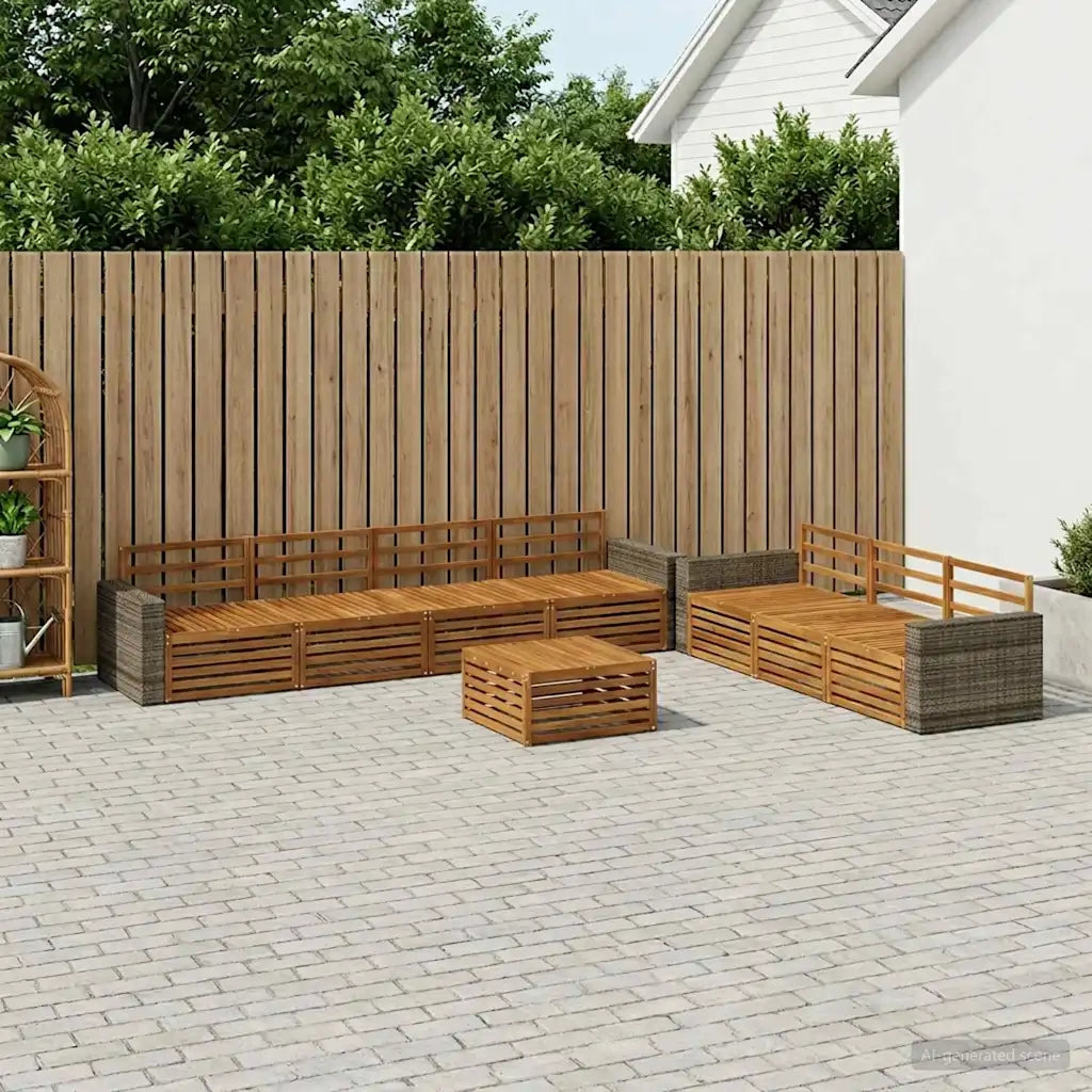 Set di divani da esterno 8 pcs Naturale 79 x 79 x 37 cm 3383127