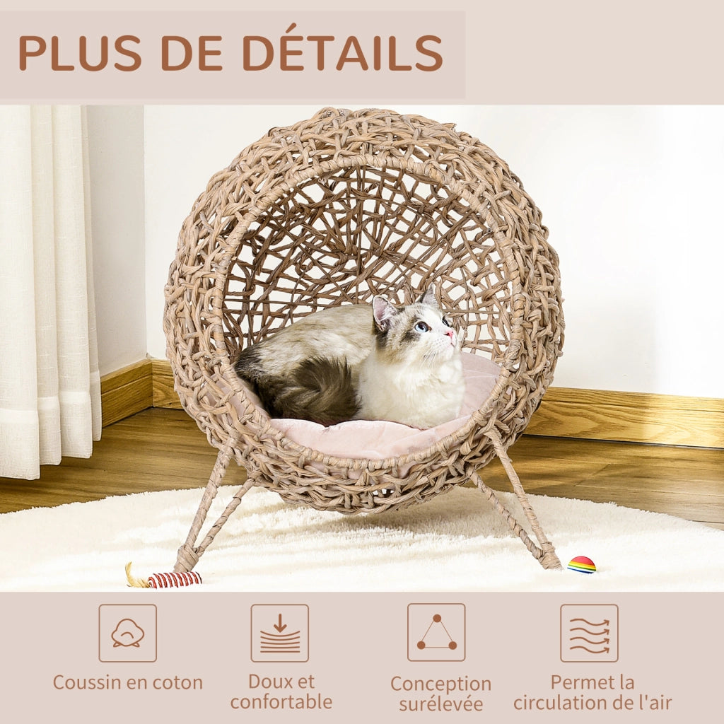 Letto per gatti ¨C zephmum ¨C beige, ?52x58 cm, con cuscino