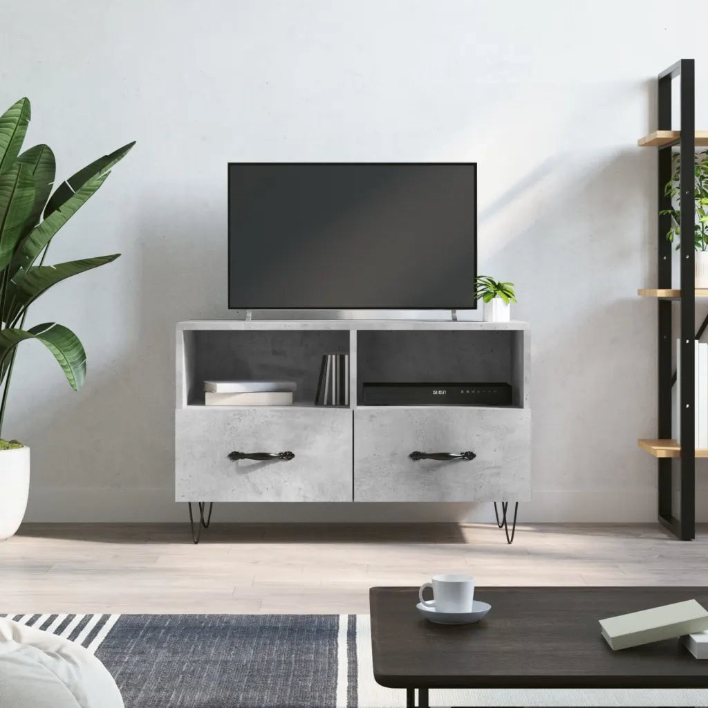 Mobile per TV | Armadietto TV | Mobile Porta TV Grigio Cemento 80x36x50 cm Legno Multistrato