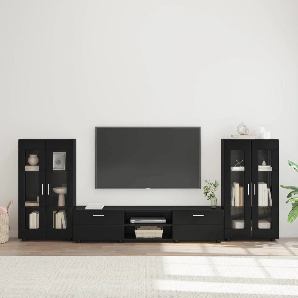 Set mobile TV con cassetto FLORIN 3 pcs Nero Legno multistrato 3397935