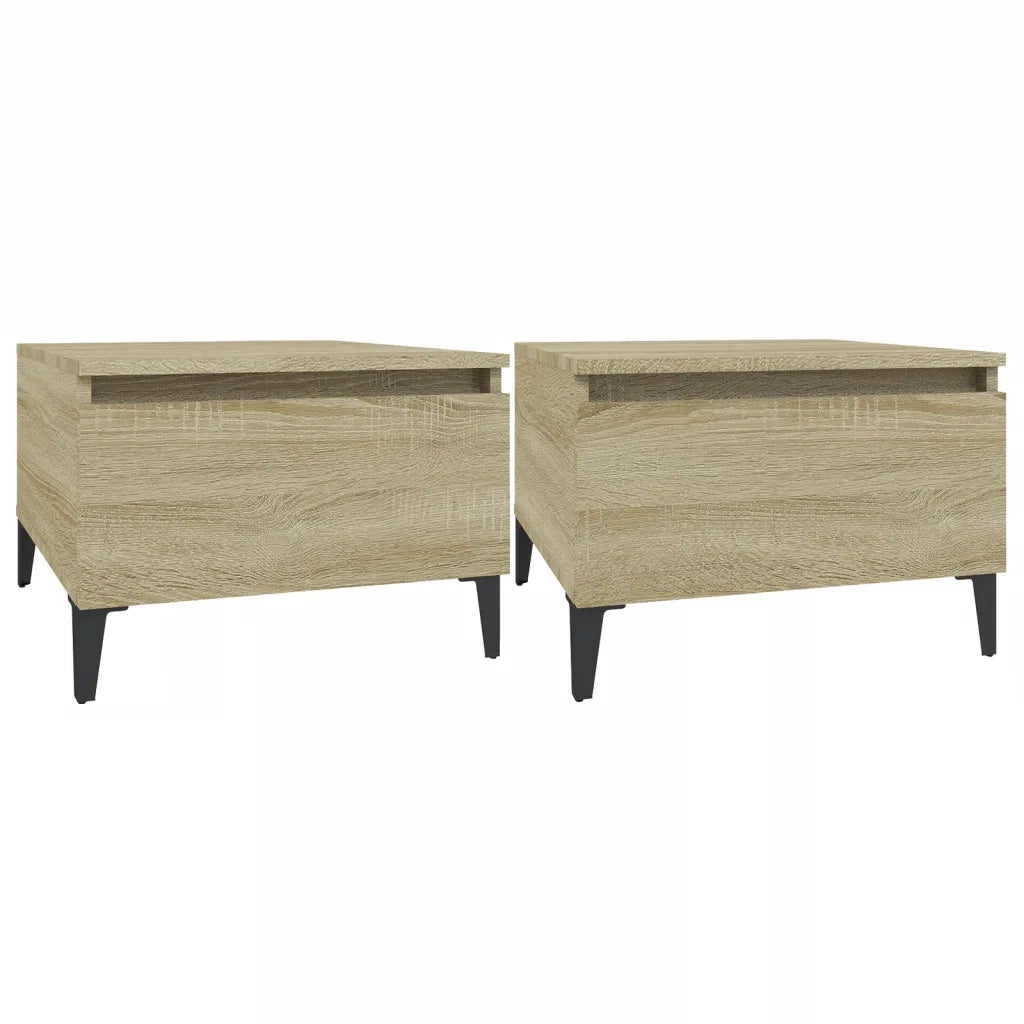 Tavolini 2pz Rovere Sonoma 50x46x35 cm in Legno Multistrato 819523