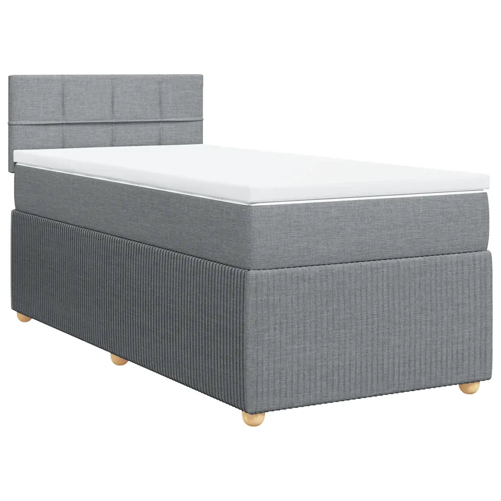 Giroletto a Molle con Materasso Grigio Chiaro 90x190 cm Tessuto 3289611