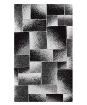 Tappeti Arredo TETRIX NERO salotto soggiorno camera, disegno geometrico stile mondrian arte moderna, multiuso lavabile antiscivolo cm.65x110 (Coppia)