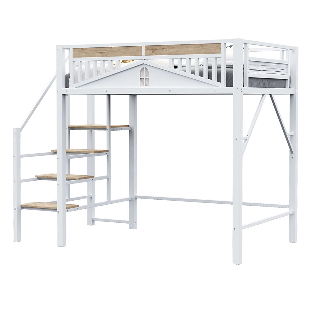 Letto a soppalco - Xylo - 140x200 cm  bianco