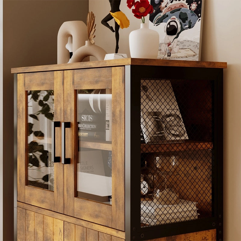 Credenza rustica, mobiletto in stile loft vintage retrò per sala da pranzo e cucina