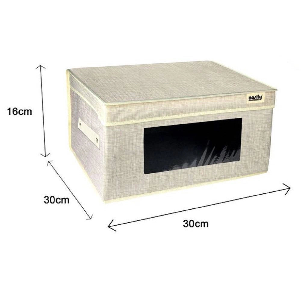 Trade Shop - Box Scatola Salvaspazio Portatutto Contenitore Organizer 30x30x16cm Grigio 69698 -