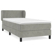Letto singolo | Letto per adulti | Giroletto a Molle con Materasso Grigio Chiaro 100x200cm Velluto