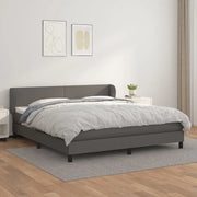 Giroletto a Molle con Materasso Grgio 180x200 cm in Similpelle