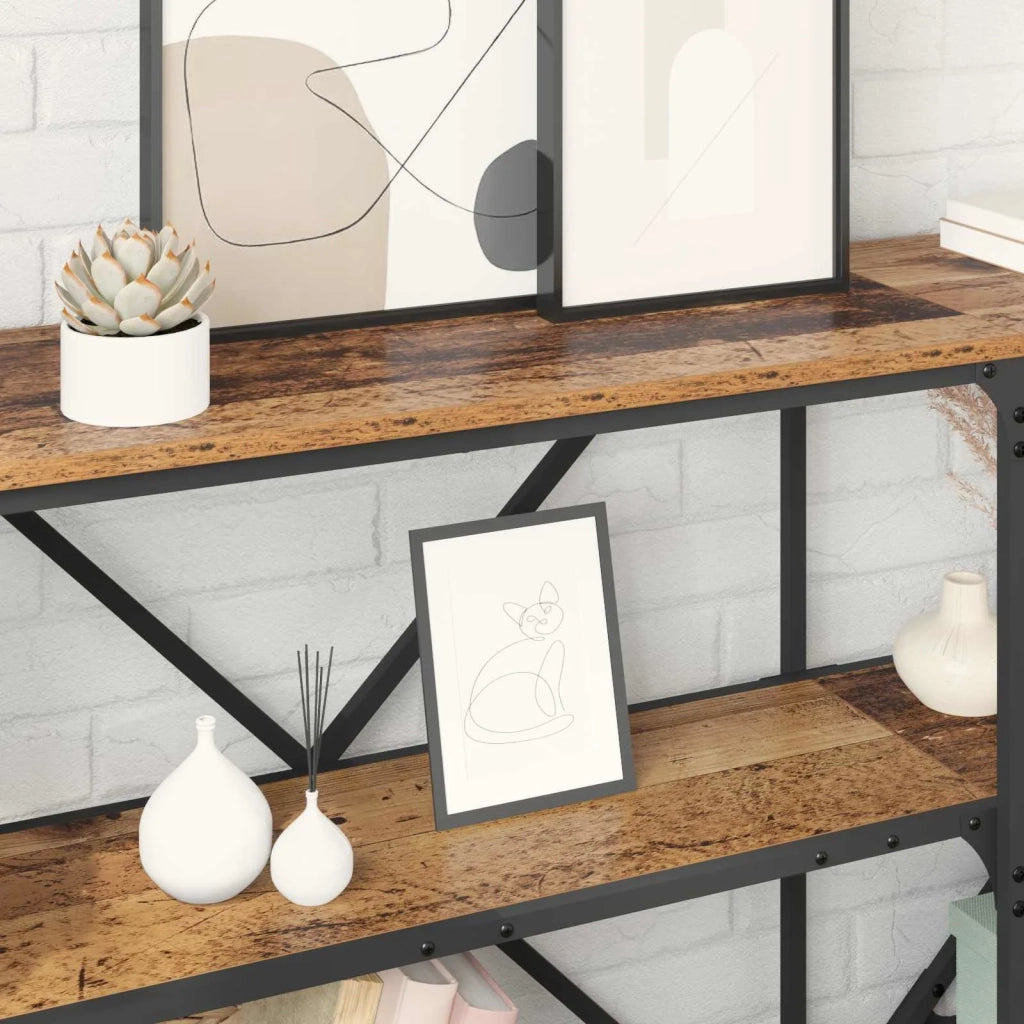 Tavolo consolle con lo scaffale Legno vecchio 160 x 30 x 75 cm 881902