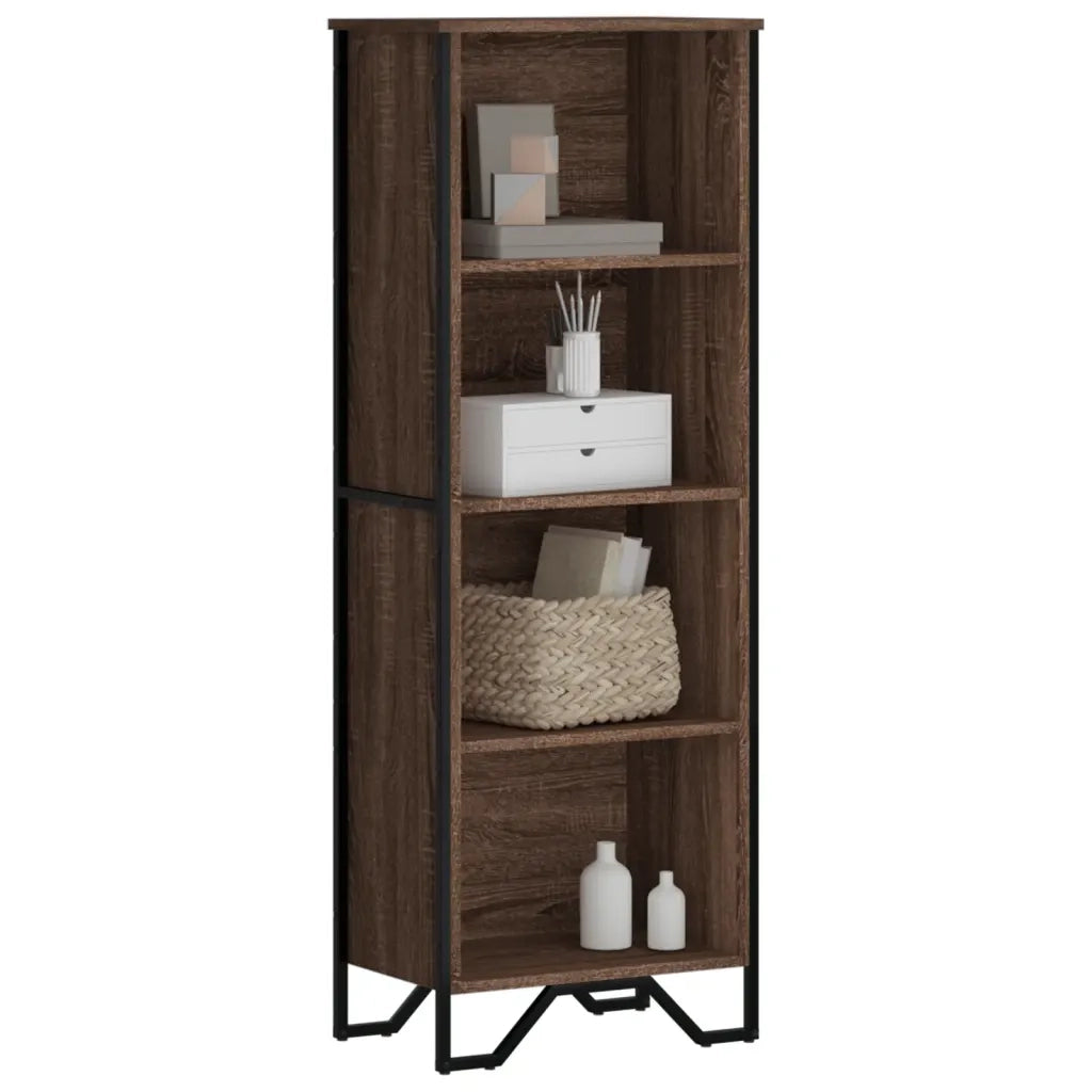 Libreria-Scaffale per Libri-Mobile di Stoccaggio Rovere Marrone 50x31x137,5 cm in Truciolato