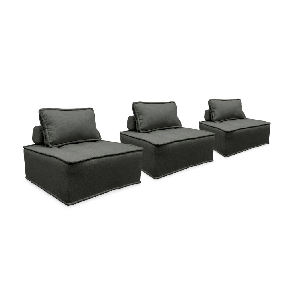 Divano modulare, 3 posti, grigio