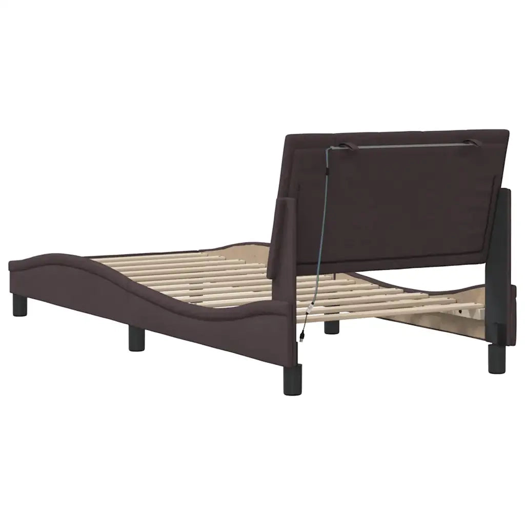 Giroletto senza Materasso Hanko Marrone Scuro 80x200 cm Tessuto 3310422