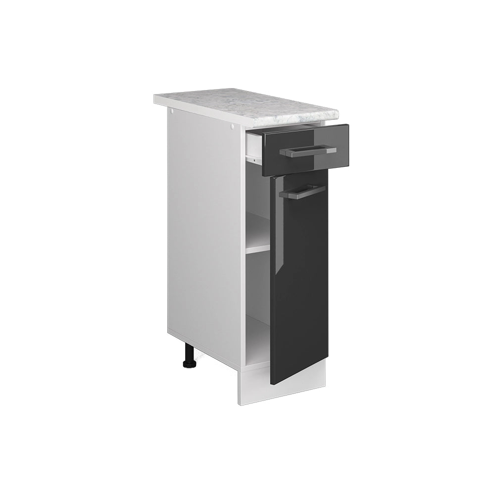 Vicco Base universale Antracite lucido 30 cm con cassetto, con piano di lavoro