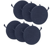 Cuscini Rotondi Per Sedie Cucina Imbottiti Sfoderabili Con Cerniera Cuscino Rotondo Ø 40 Cm Sedia Tavolo Lavabile In Lavatrice Con Lacci Per Fissaggio Prodotto Italiano Comodi 6 Pezzi - Blu
