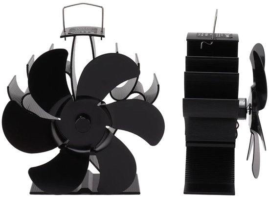 Ventilatore per camino a calore - 6 pale - costruito in lega di alluminio - silenzioso e efficiente