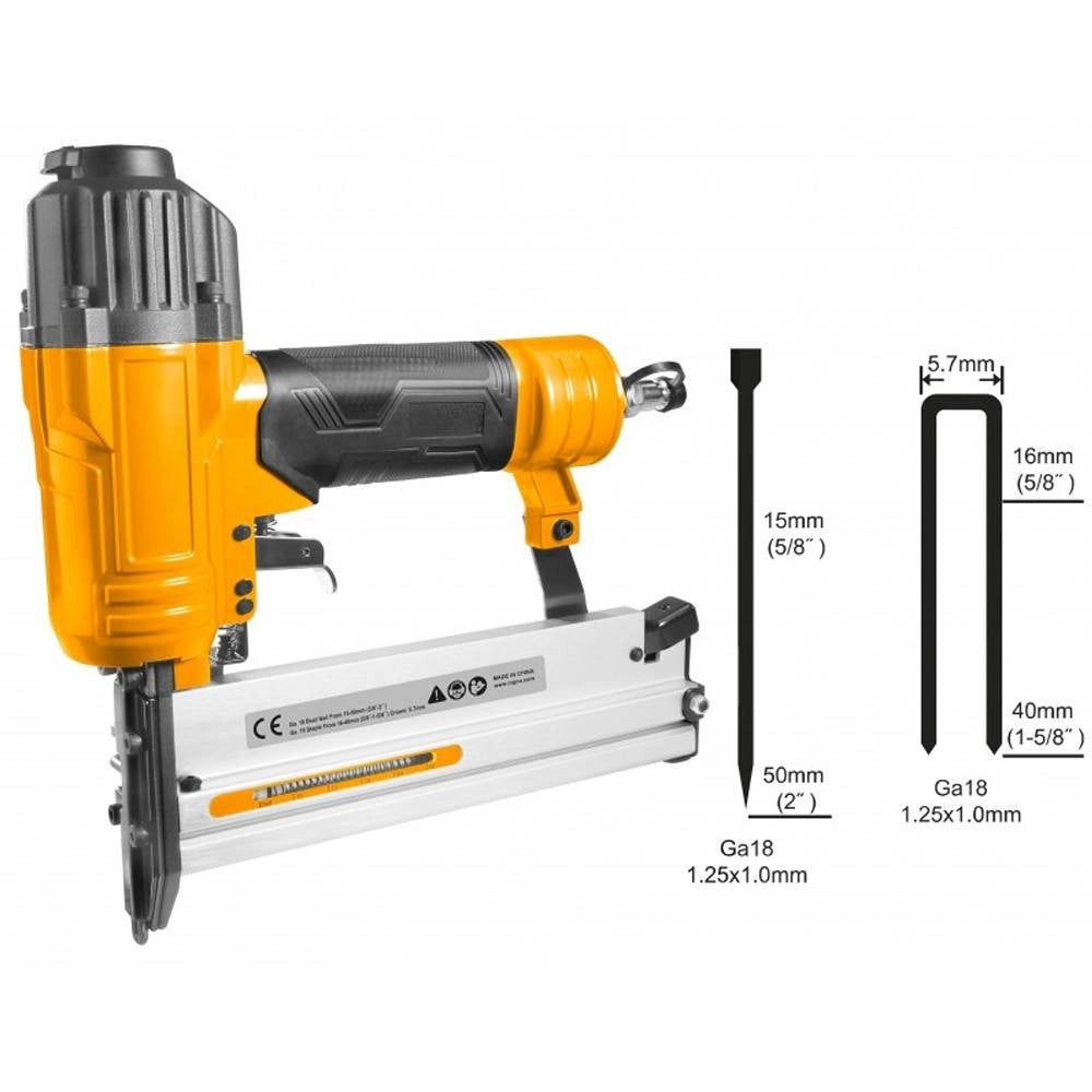 Trade Shop - Chiodatrice Graffettatrice 2 In 1 Spara Chiodi Sparachiodi Ad Aria Compressa Pro -