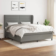 Giroletto a Molle con Materasso Grigio Scuro 180x200 cm Tessuto 3128062