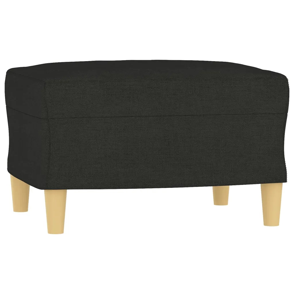 Set Divani 3 pz con Cuscini Nero in Tessuto