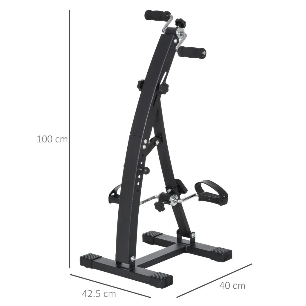 Pedaliera Fitness per Gambe e Braccia ¨C Xylo ¨C Display LED, Altezza Regolabile, 40x42.5x100 cm, Nero