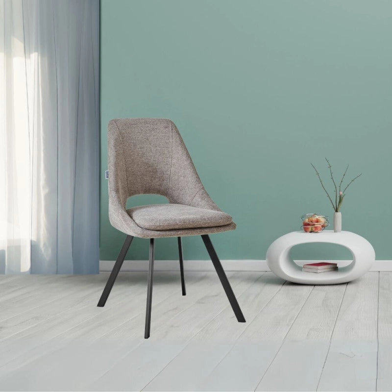 Sedia imbottita Blauss in tessuto tortora set 2 pezzi