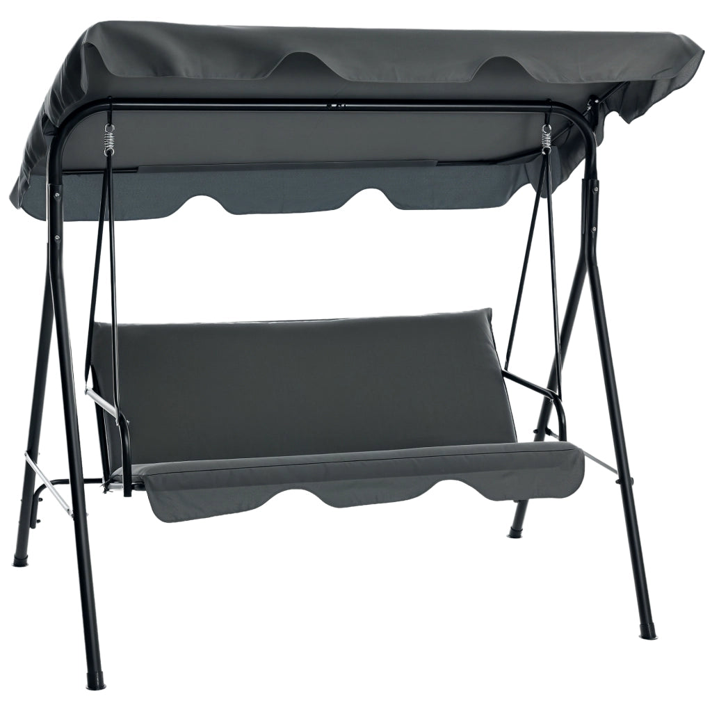 Sedia a dondolo 3 posti con tenda regolabile ¨C zephmum ¨C grigio 172x110x153 cm