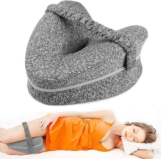 Cuscino per ginocchia ortopedico - Ergonomico - Cuscino da lato per schiena e ginocchia - Memoria di spugna - Supporta schiena e gambe - Rimovibile con cinturino - Supporto per gamba