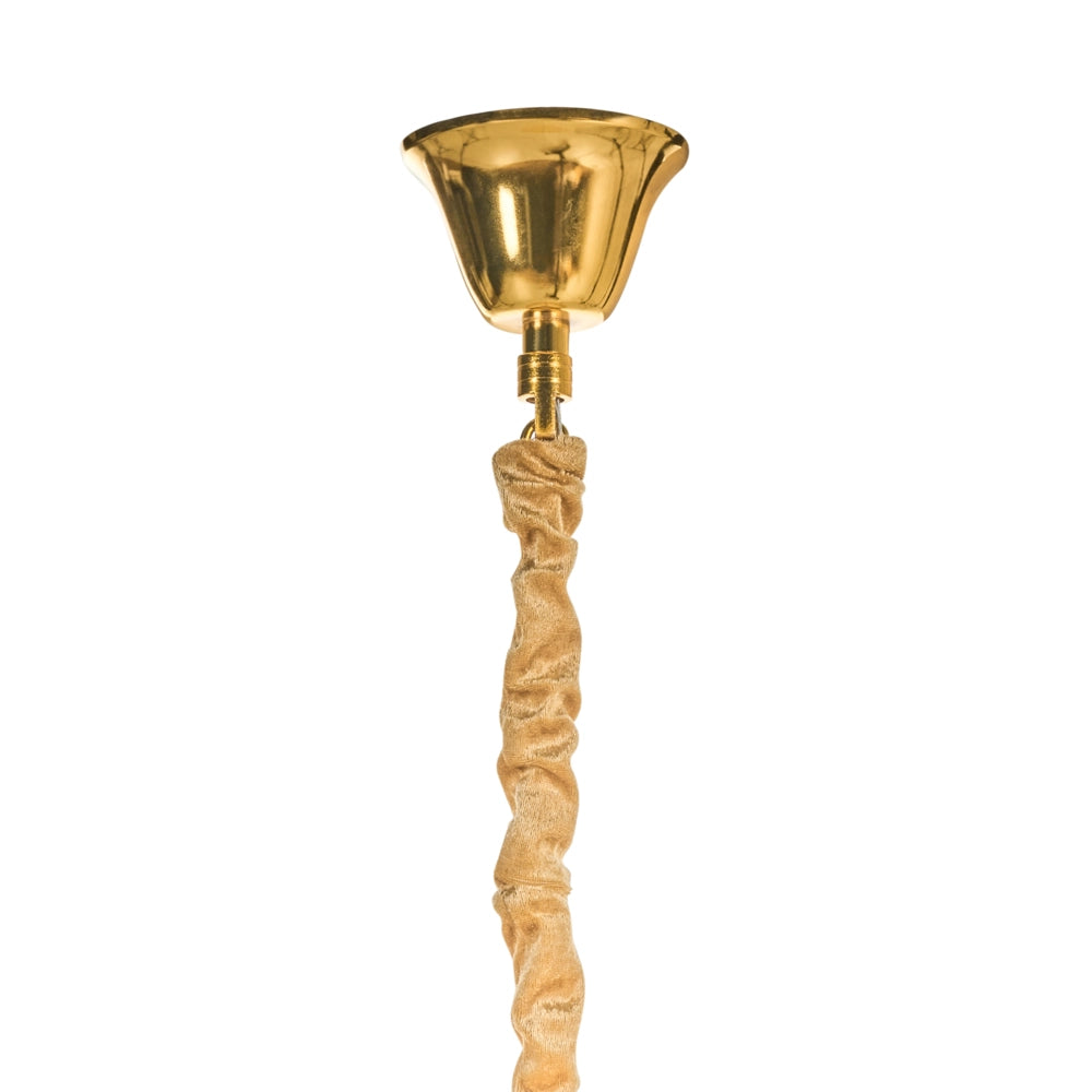 Lampadario con base in metallo dorato e cristalli ⌀ 70 cm Lampada a sospensione Stile glamour Sala da pranzo Soggiorno