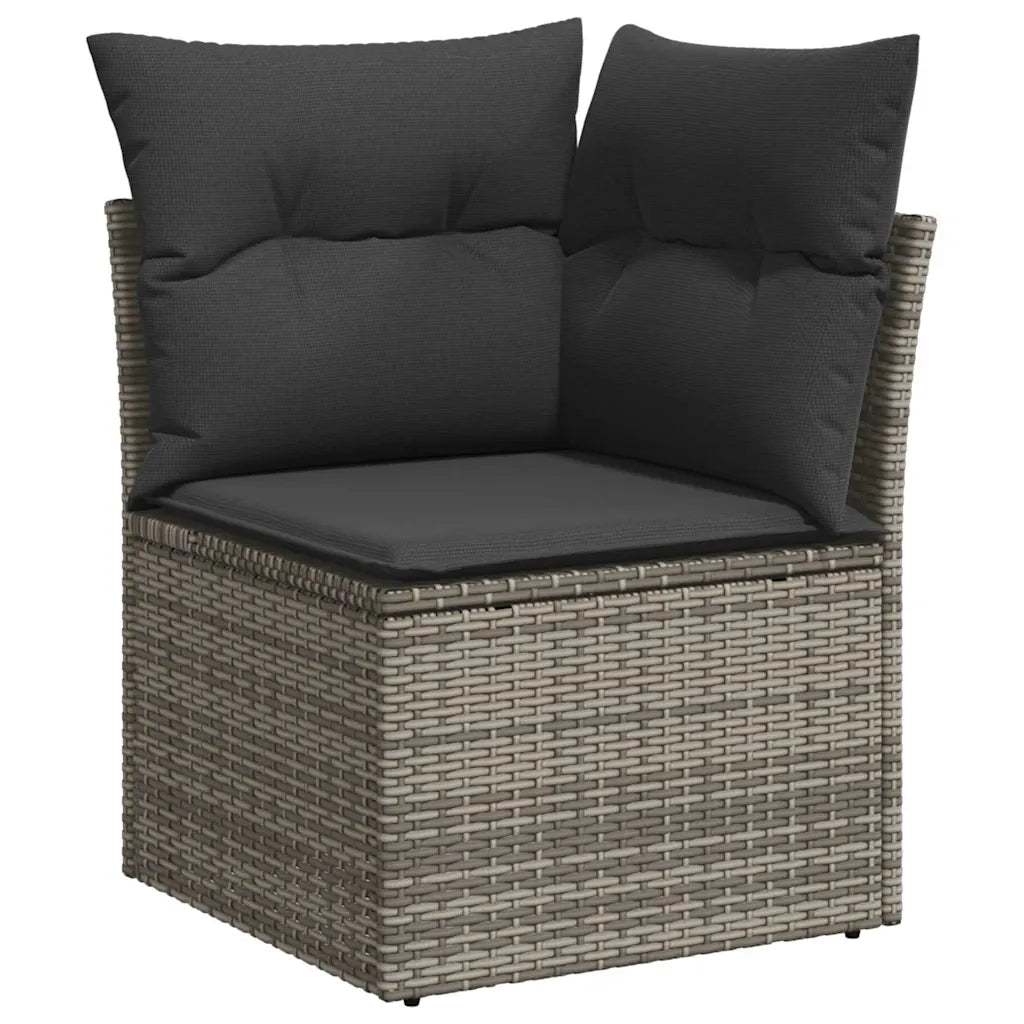 Set Divano da Giardino 6 pz con Cuscini Grigio in Polyrattan 3326321