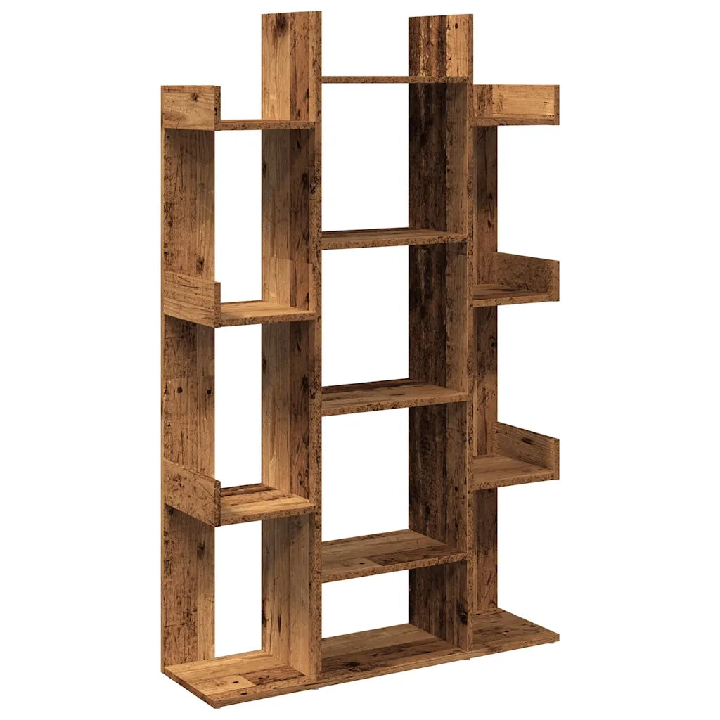 Libreria-Scaffale per Libri-Mobile di Stoccaggio Legno Antico 86x25,5x140 cm in Legno Multistrato