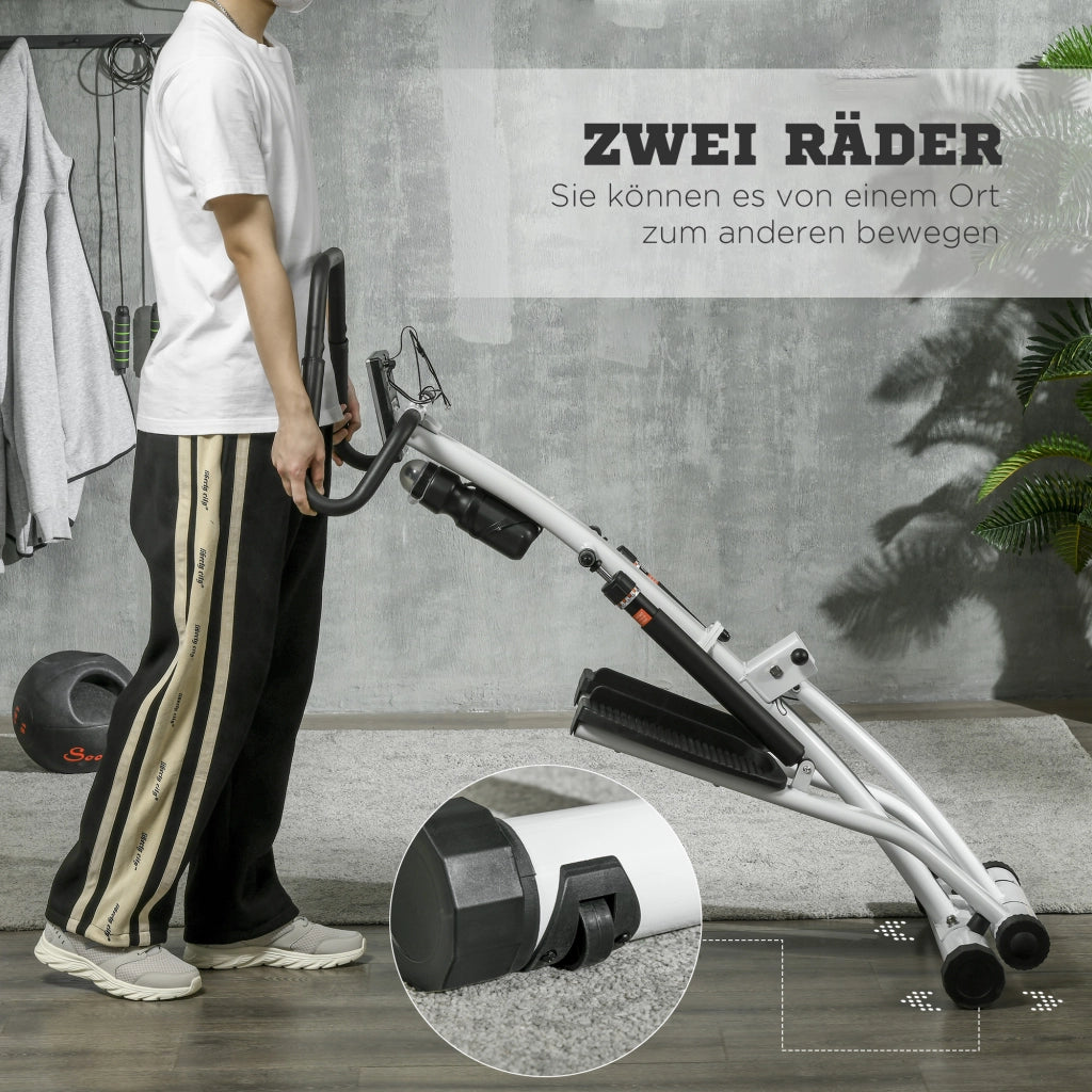 Stepper con maniglie, cyclette fitness con schermo LCD, cyclette con 12 livelli di resistenza, nero e argento, 80 x 61 x 134 cm