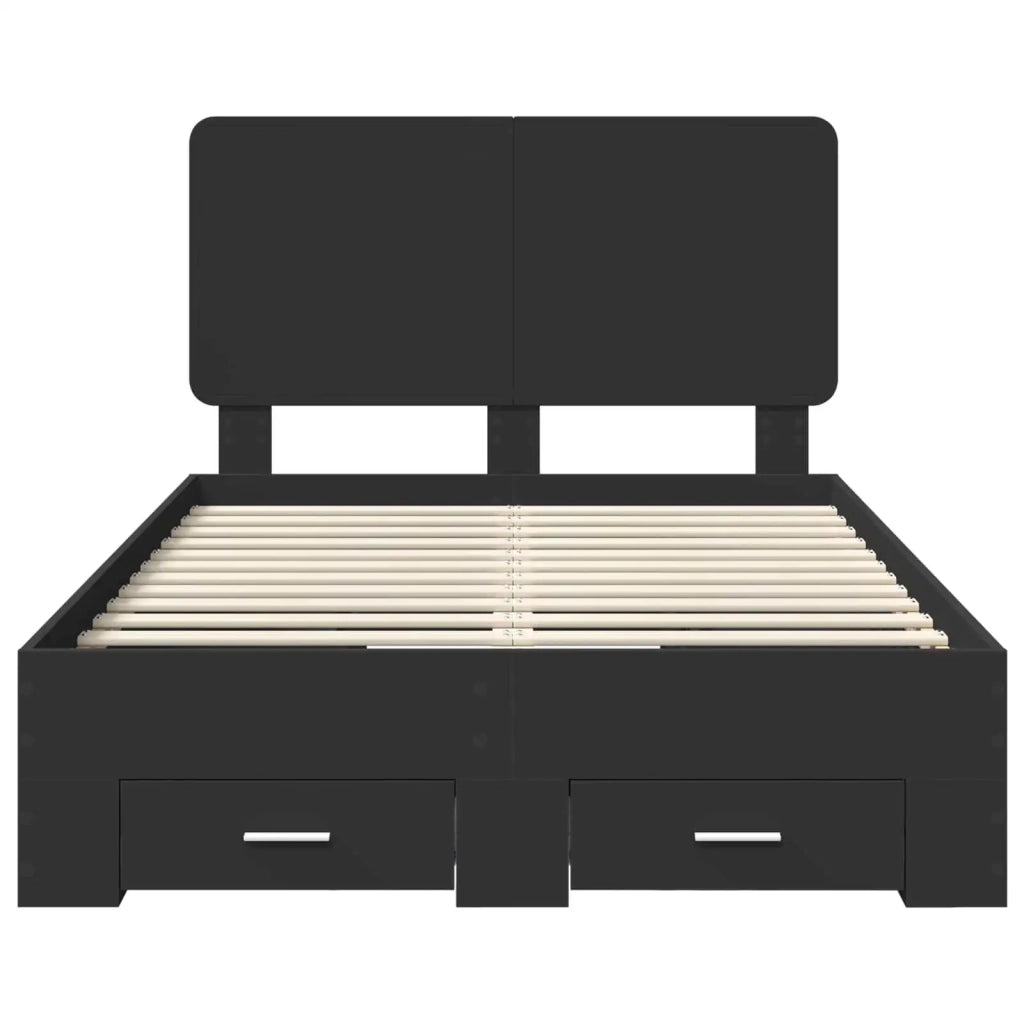 Struttura del letto-Giroletto Nero 135 x 190 cm Legno multistrato 526098