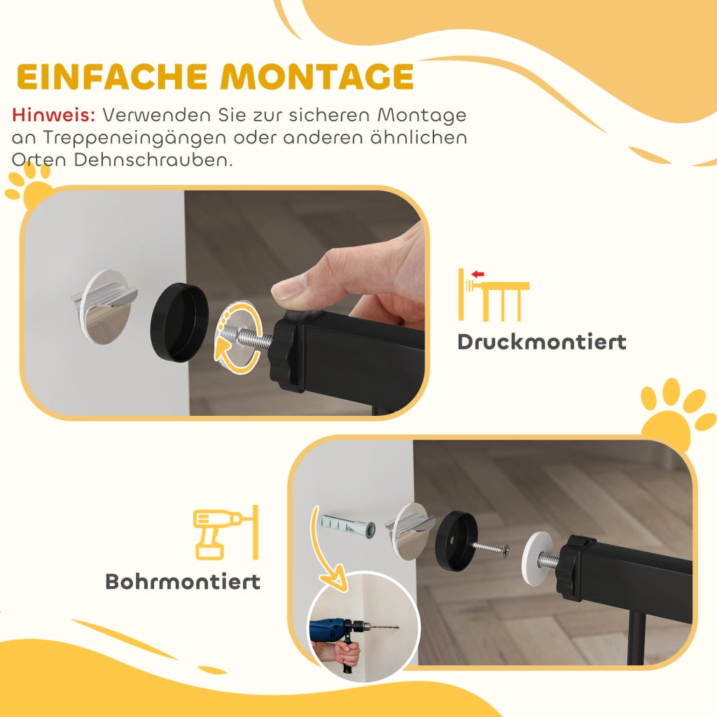 Cancello per animali domestici ¨C Minimal ¨C Nero, regolabile 76-104 cm