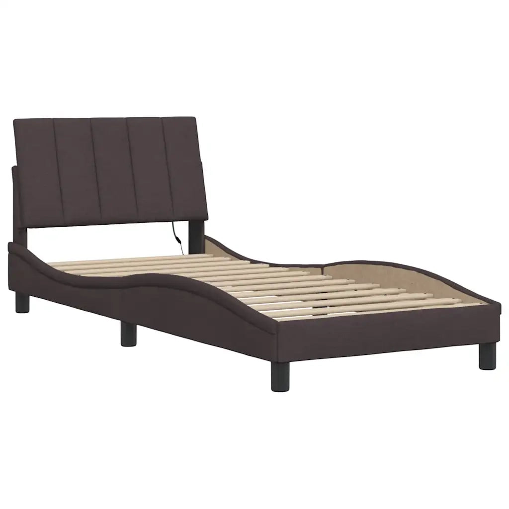 Giroletto senza Materasso Hanko Marrone Scuro 80x200 cm Tessuto 3310422