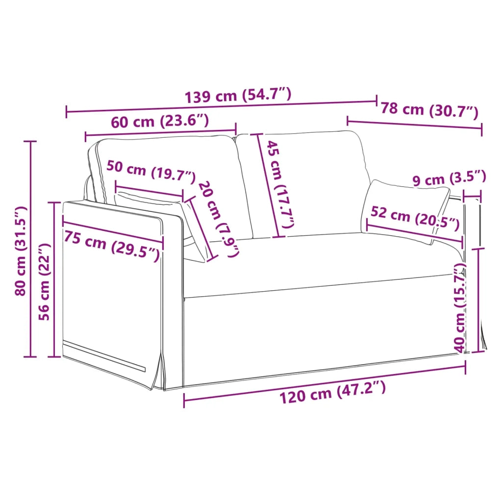 Set di divani 2 pcs Grigio chiaro 139 x 78 x 80 cm Tessuto 3407493