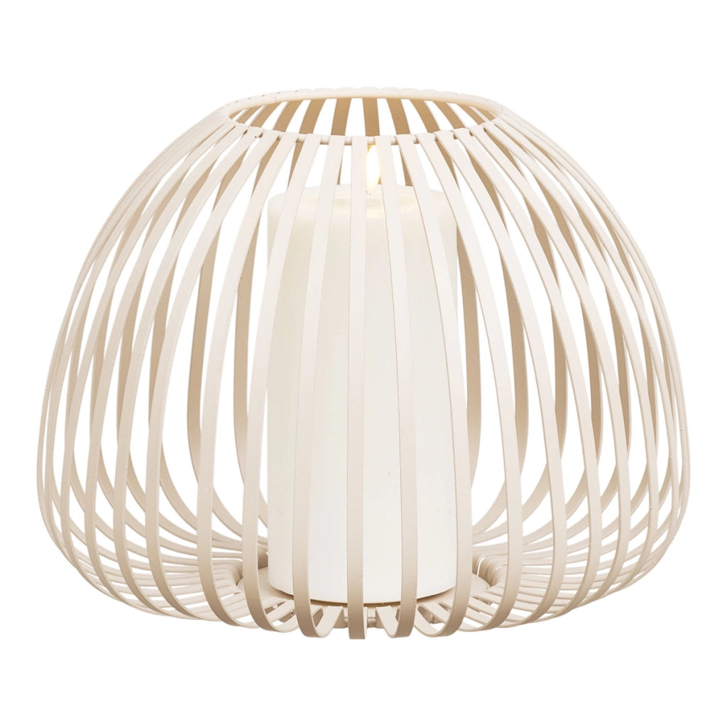 Lanterna Stoense in metallo beige a fasce ø25x20 cm