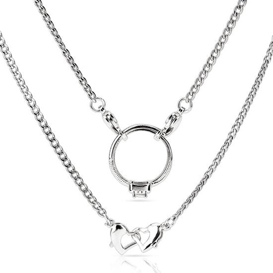 Oggetto di accessoriario per catena in acciaio inossidabile con chiusura a doppio anello e design unico - 50,5 cm