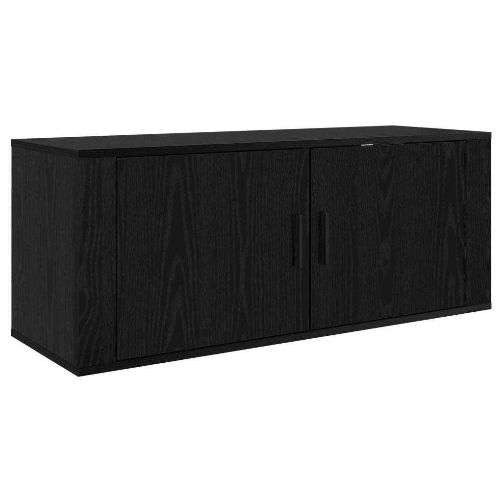 Set Mobile TV da Parete 2 pz-Set di 2 Credenza per TV Rovere Nero 100 x 34,5 x 40 cm