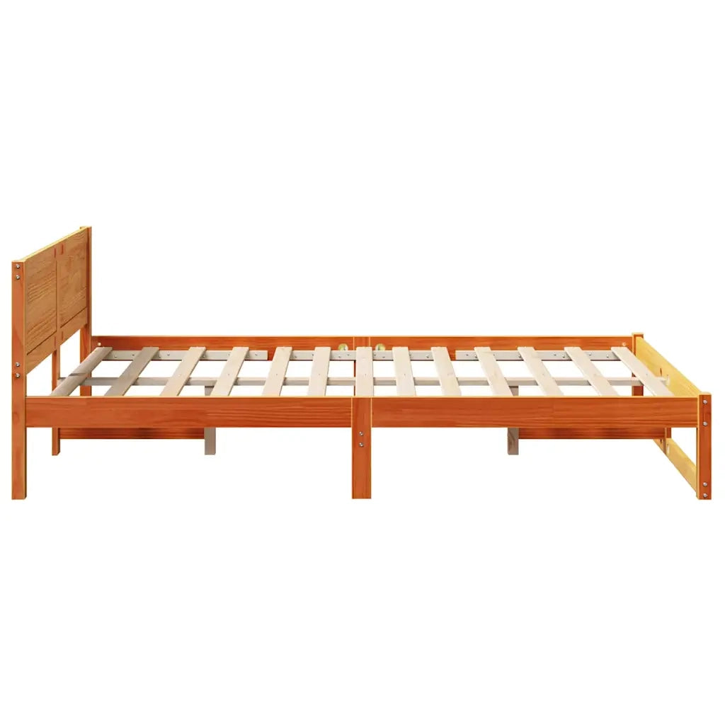 Letto matrimoniale | Letto per adulti | Struttura del letto Marrone cerato 120 x 190 cm Pino massello