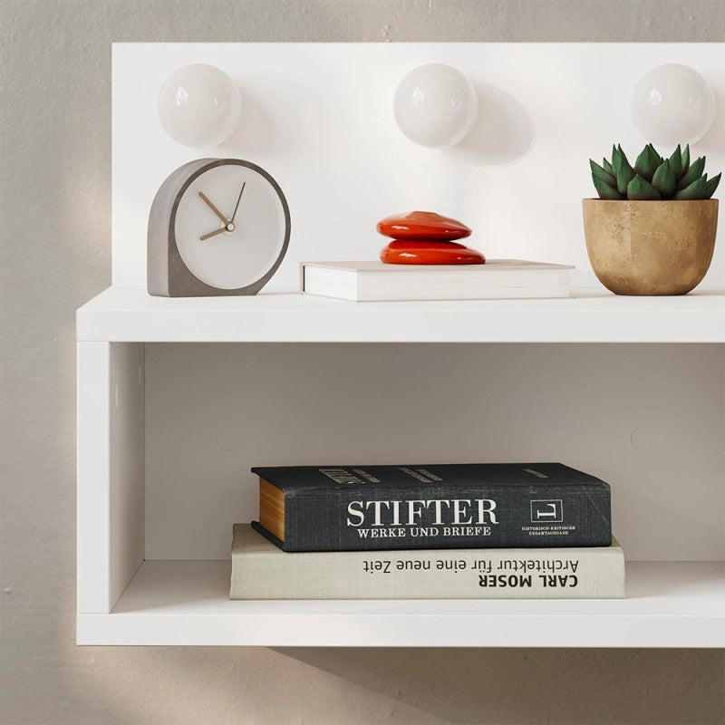 Comodino sospeso Treo con luci integrate colore bianco