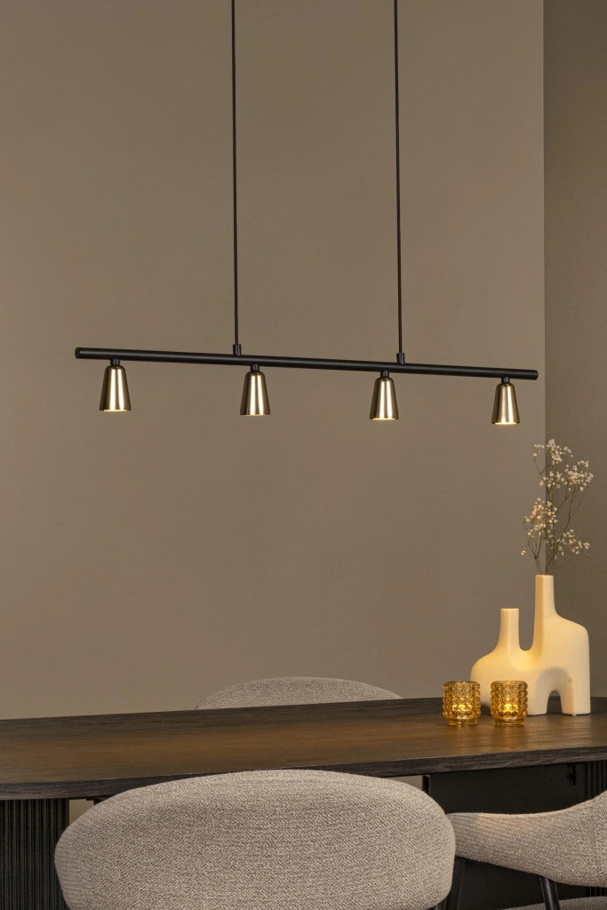 Lampada a sospensione TIANA 4xGU10 nera champagne Lucide