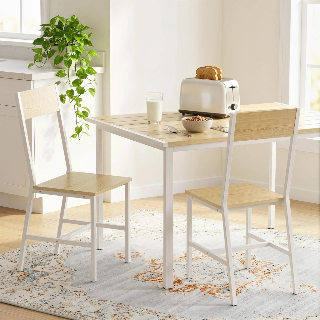 Set 2 Sedie da Pranzo ¨C Xylo ¨C Struttura Metallo Schienale Inclinato Naturale