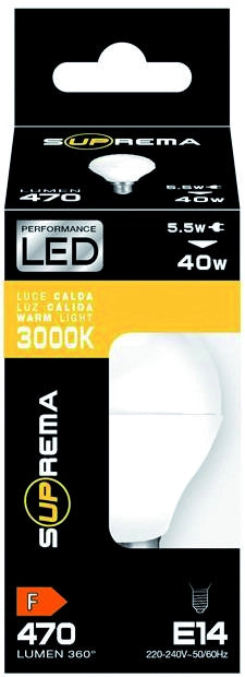 Suprema LAMPADA A LED SFERETTA E14  luce naturale 6,5 W - 806 lumen 3.00 pz